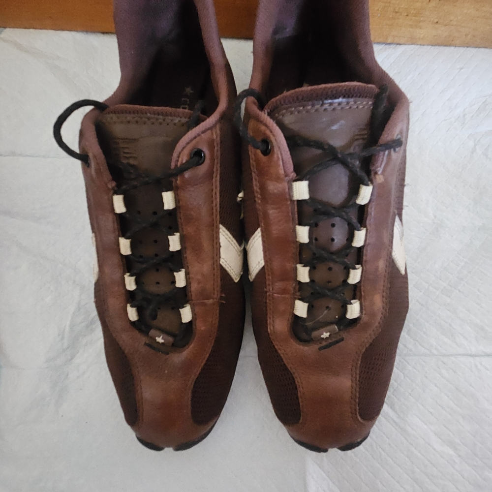 Converse Brown Leather Sneakers with White Highlights